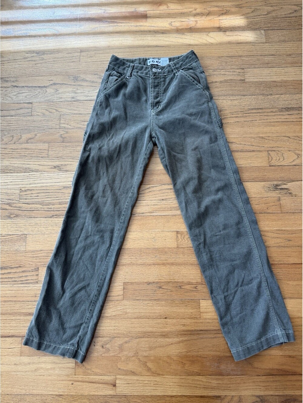 Y2K S.O.N.G. Women’s 0/24 Olive Green Carpenter Jeans Straight Leg Utility
